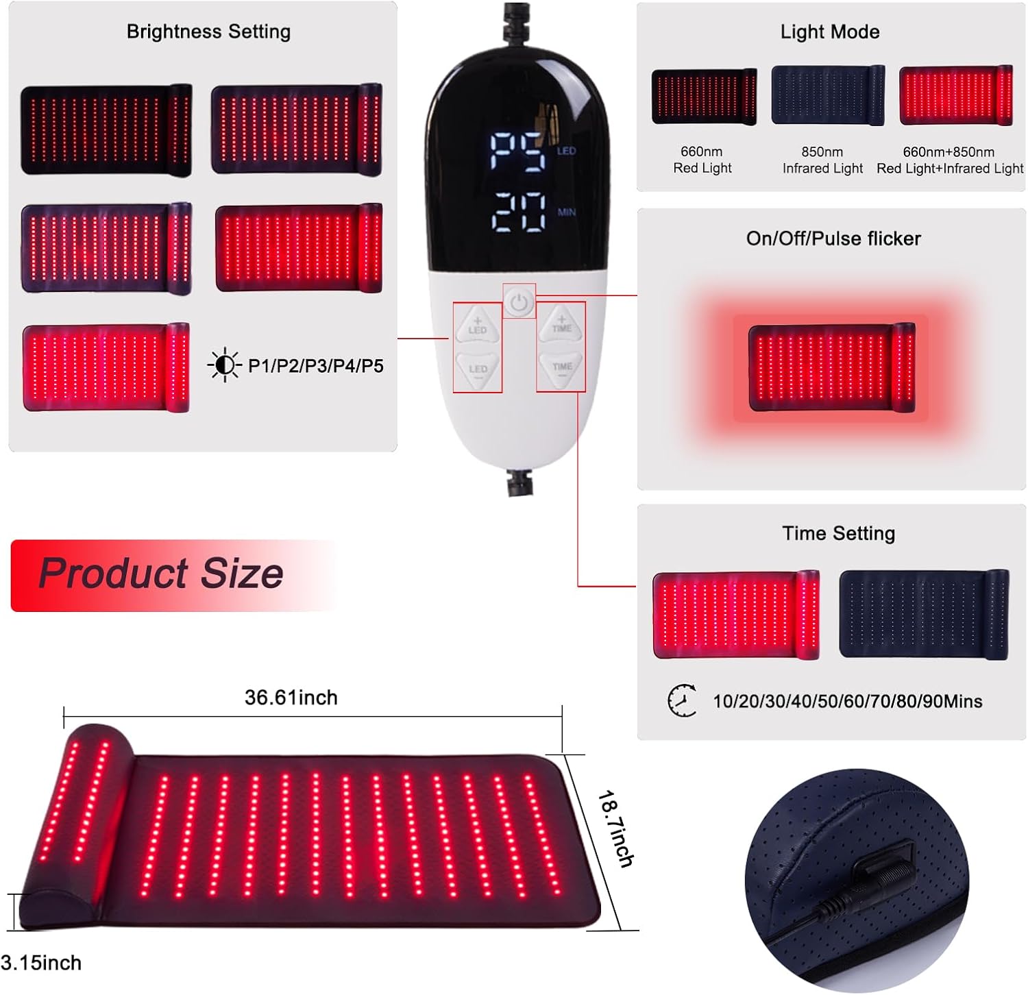 Red Light Therapy Mat with Far - огляд і ціна Spa Wellness Massage